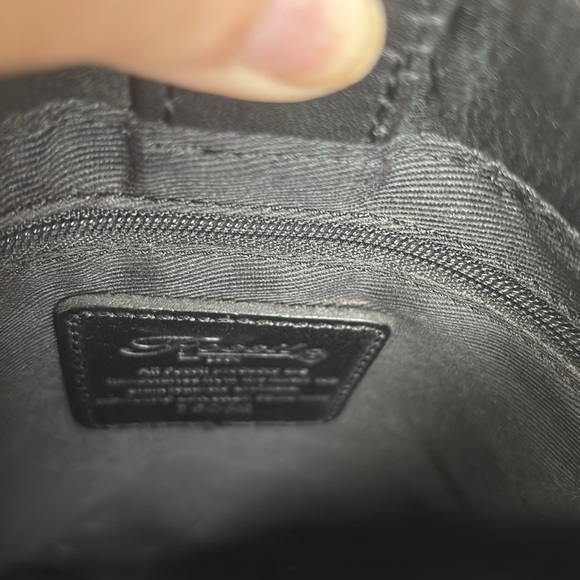 Fossil Black Leather Dual-strap Handle Shoulder Bag W/Fold-over Phone Pocket Zip - Picture 8 of 14